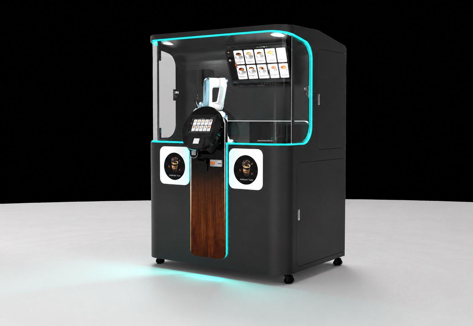 Robotic barista machine side angle